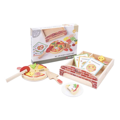 Gourmet pizzasæt i træ, 20 stk