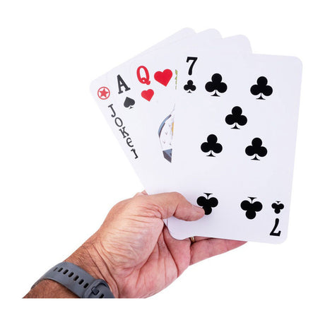 Longfield xxl playing cards 12.1 x 18.5 cm – plasticized paper card game (54 cards) – extra large card game for board games family game – angel heart