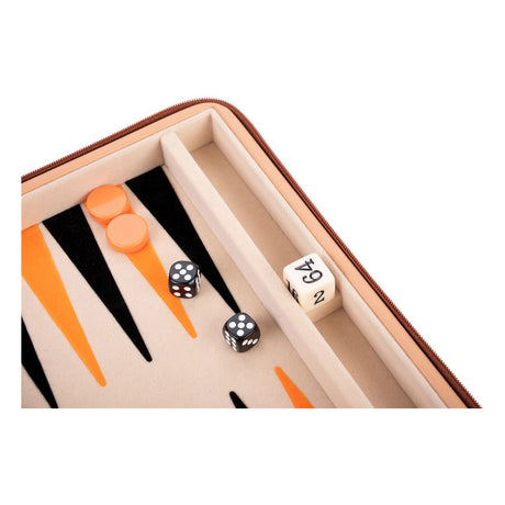 Engelhart backgammon reisspel met rits - beige