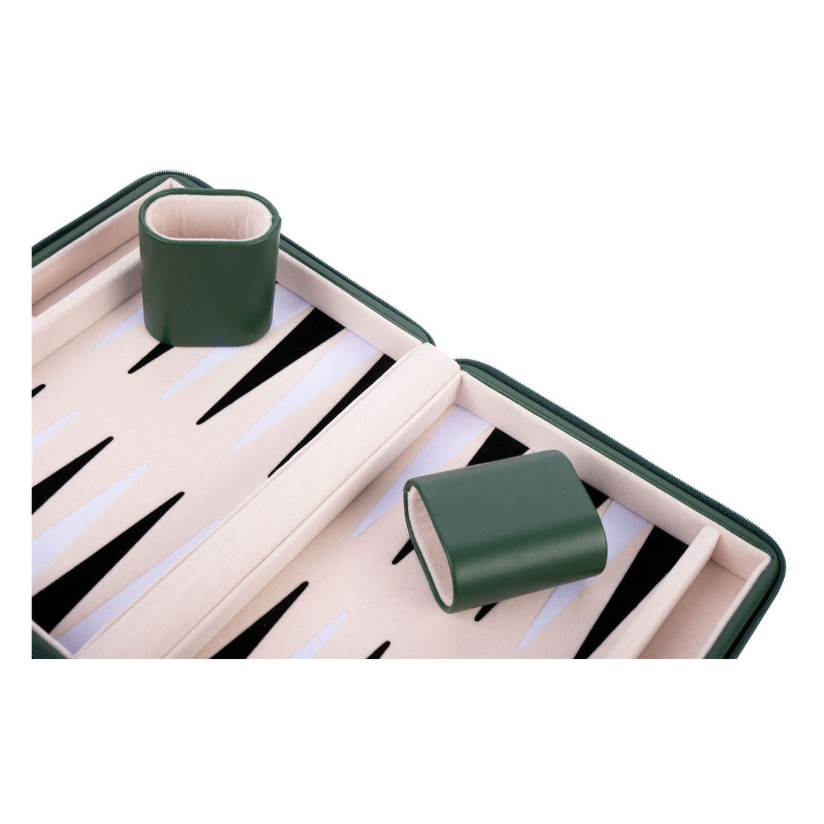 Backgammon rejsespil med lynlås - grøn