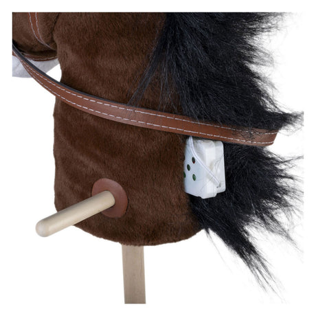 Engelhart stokpaardje-bruin-geluid-wieltjes