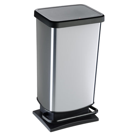 Rotho paso pedalspand 40l sølv metallic