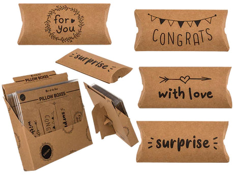 Ootb cadeaubox kraft papier met tekst 14x6cm