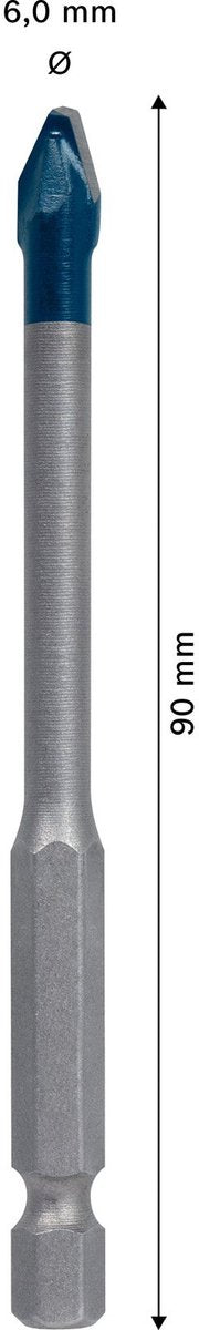Bosch ekspert hex-9 hårdt keramisk bor 6 x 90 mm - 2608900590