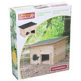 Livsvarigt have-pindsvinehus i træ 32x26x20 cm