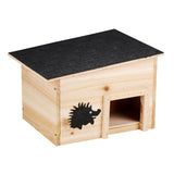 Livsvarigt have-pindsvinehus i træ 32x26x20 cm