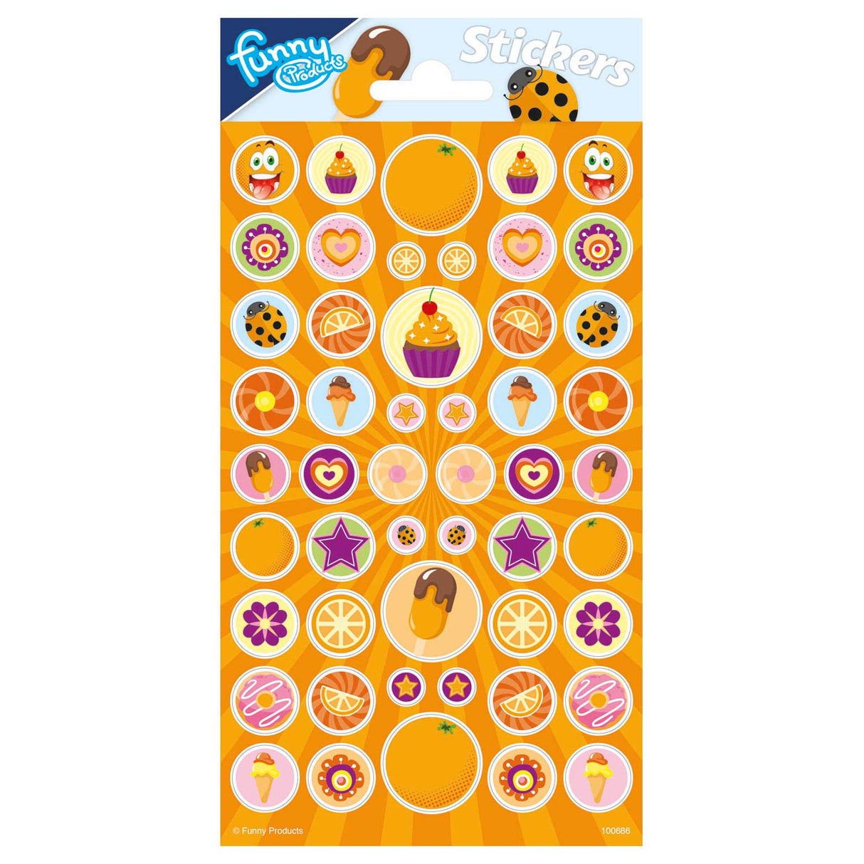 Totum klistermærkeark med duft - orange