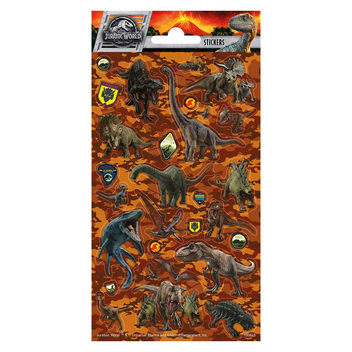Totum klistermærke ark jurassic world
