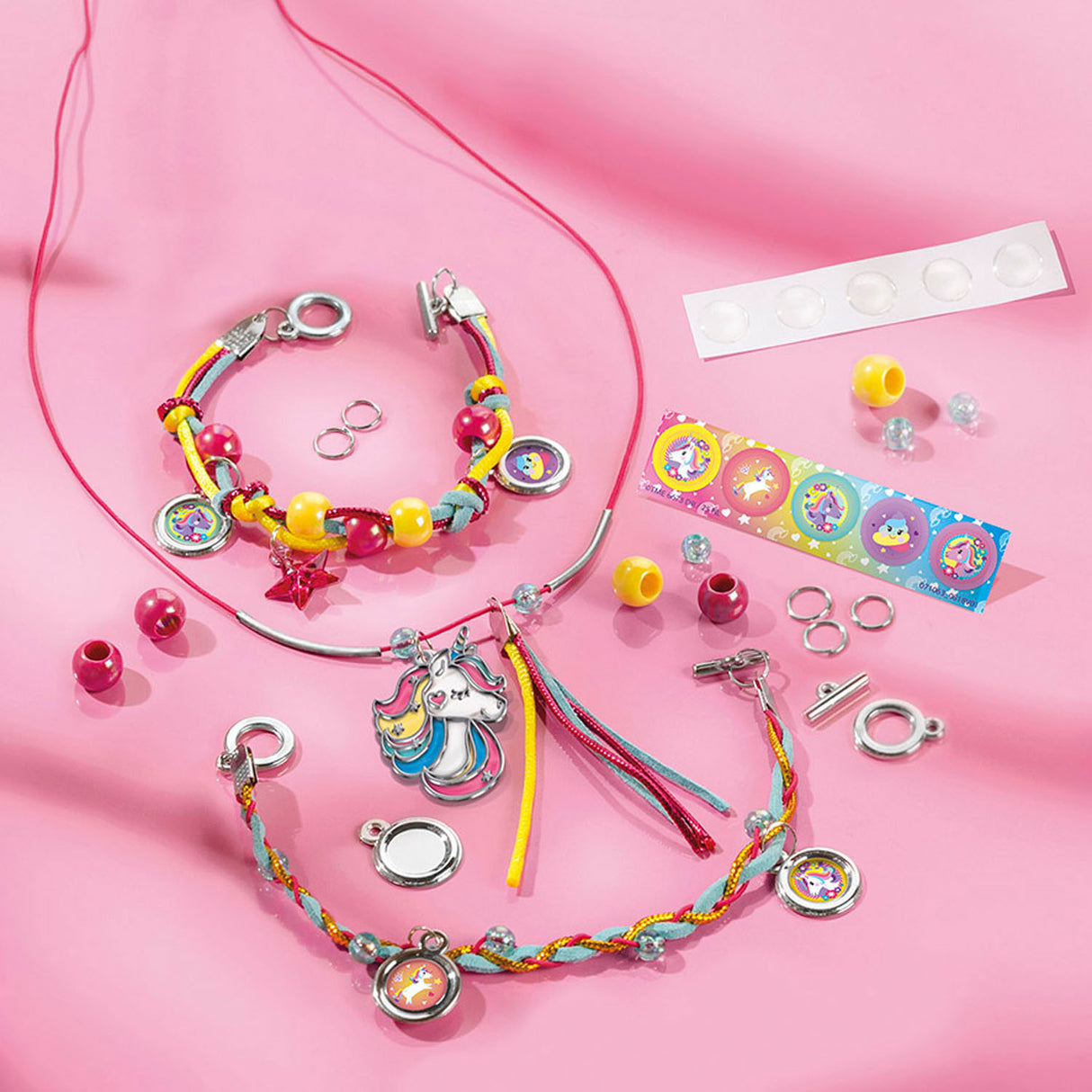 Totum enhjørning etui 2-i-1 håndværkssæt, laver armbånd og diamantmaling - kreativt legetøj til piger fra 5 år gavetips til at lave smykker