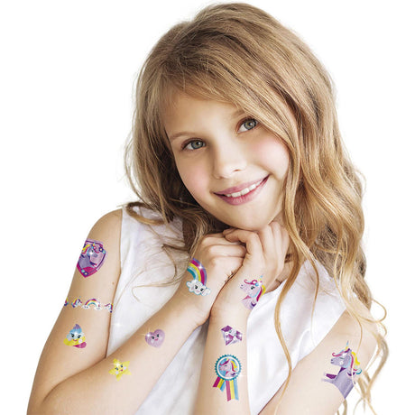 Totum enhjørning tatovering 40 stykker børnetatovering metallic - make-up til børn dress up og fest og dress up tilbehør