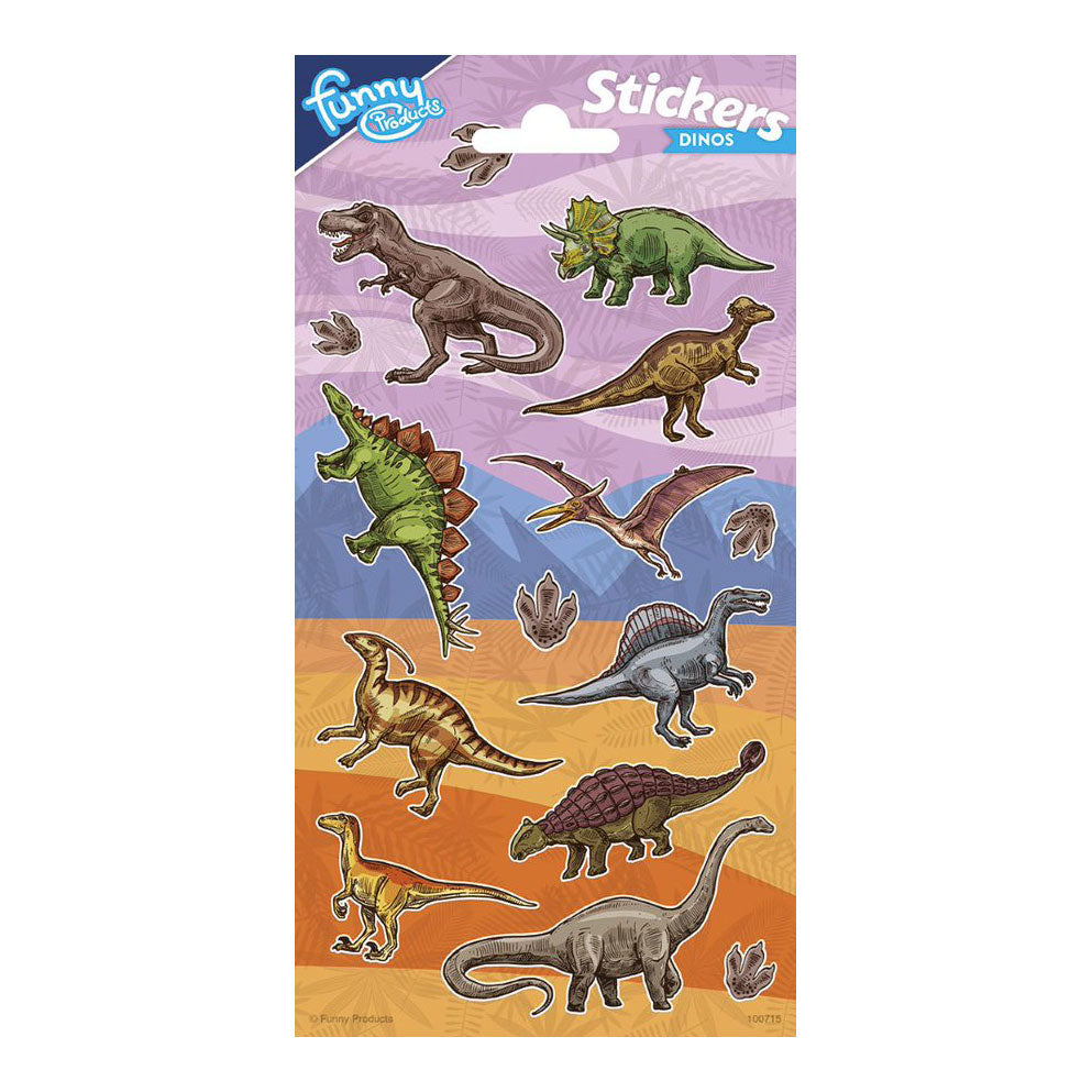 Totum klistermærke ark dinosaur, 14 stk.