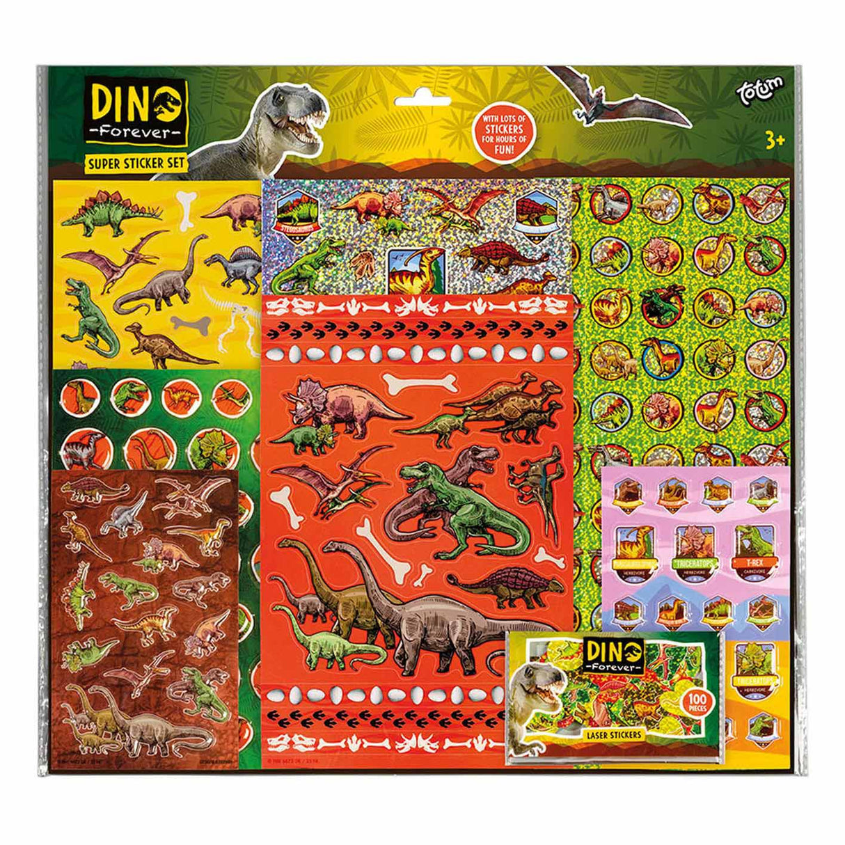 Totum super klistermærke sæt - dino