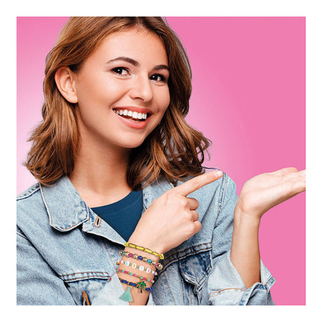 Totum XL armbåndssæt - Lav 50 armbånd 1700+ stykker - design shine glade armbånd modehåndværkssæt gavetips kreativt legetøj til piger fra 6 år