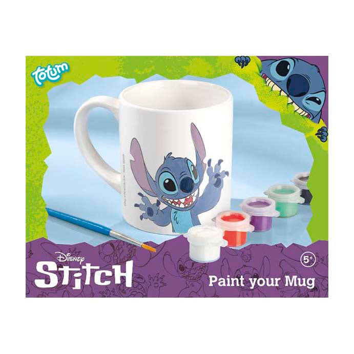 Totum Disney søm farve kop - håndværkssæt keramisk krus inkl. maling og pensel - gavetip legetøj piger og drenge laver lilo stitch