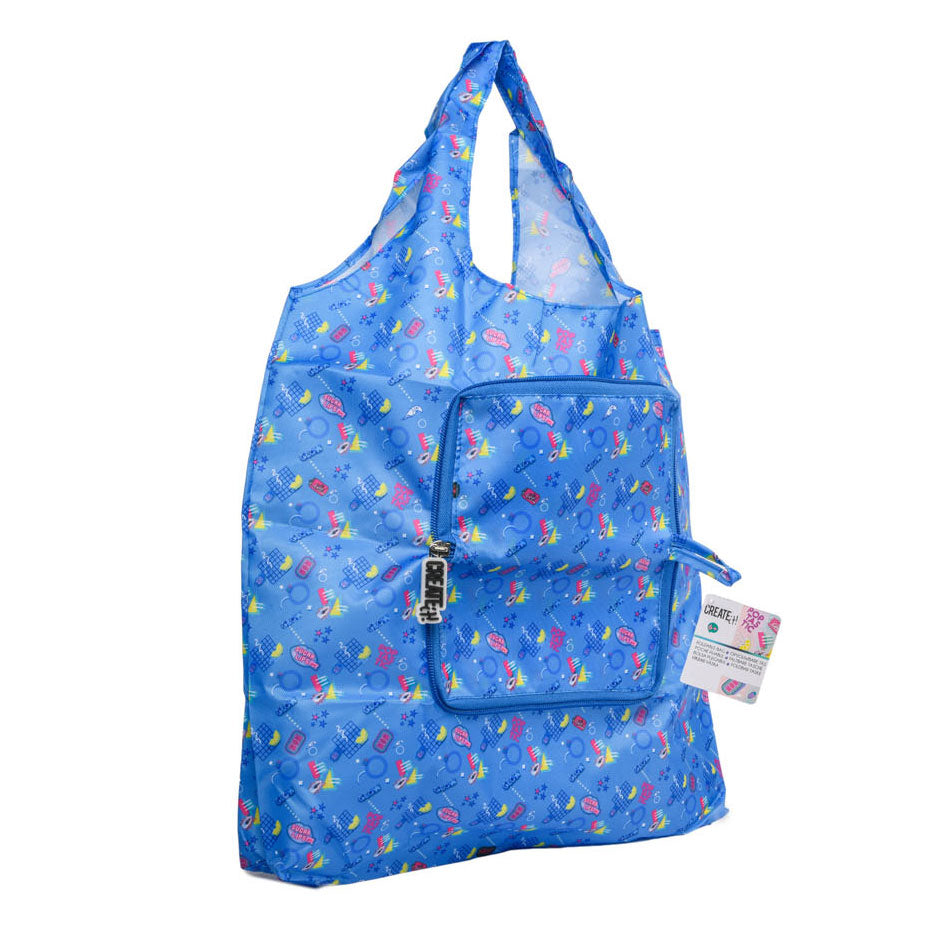 Opret det! poptastic foldbar shopper - blå