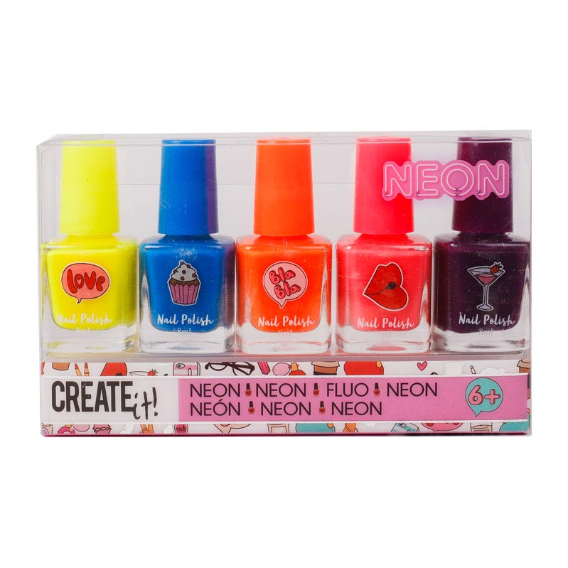 Opret det! beauty neglelak neon, 5 stk.