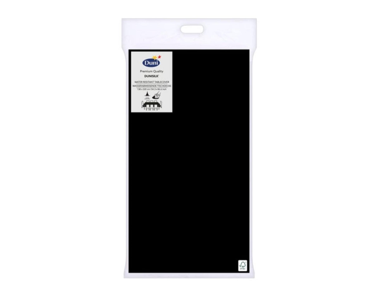 Duni dug sort 138x220cm silke fsc