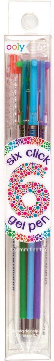 Ooly - multi-click gel pen - 6 forskellige farver med fin spids