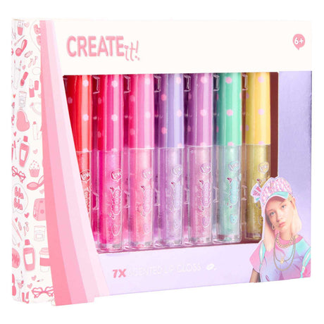 Opret det! create it lipgloss duft glitter, 7 stk.