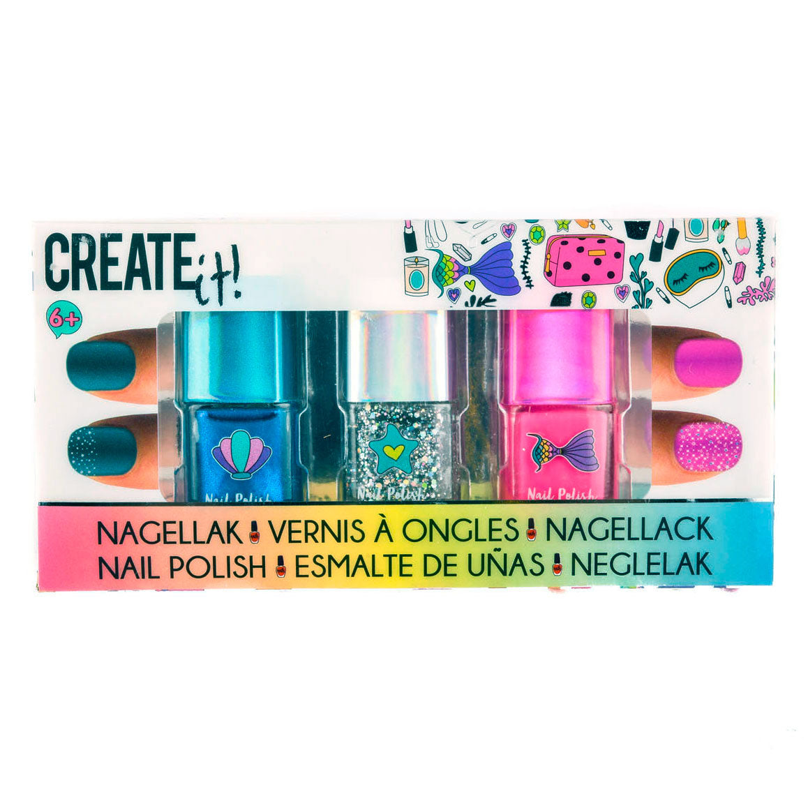 Opret det! beauty neglelak glitter, 3 stk.