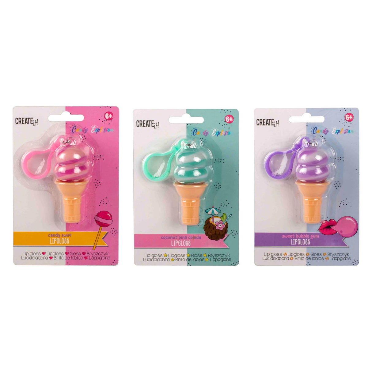 Canenco laver det! candy explosion lipgloss iskon nøglering