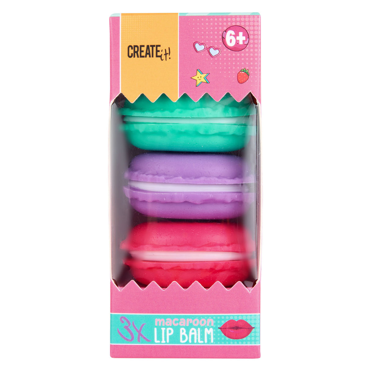 Opret det! slik læbepomade macaron æske, 3 stk.