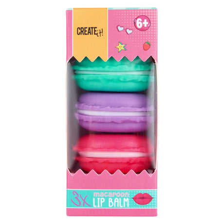 Opret det! slik læbepomade macaron æske, 3 stk.