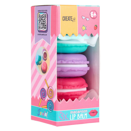 Opret det! slik læbepomade macaron æske, 3 stk.