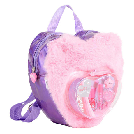 Canenco laver det! skønhedssminkesæt i fluffy rygsæk love pink