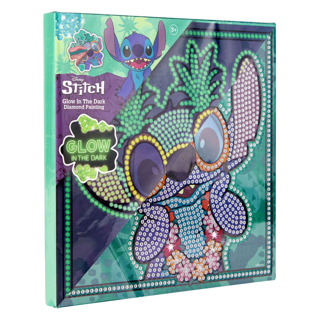 Canenco stitch diamond painting canvas glow in the dark 19x19cm