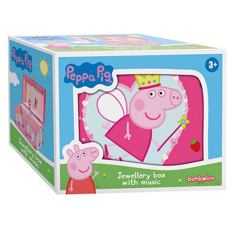 Bambolino peppa gris smykkeskrin, smykkeskrin, spilledåse - med roterende peppa ballerina og spejl - junior legetøj til småbørn og førskolelegetøj fra 3 år - gavetip