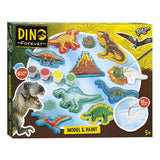 Totum dinosaur junior håndværkssæt gips og malingssæt dino forever model maling inklusive gips, 6 malingsfarver - gavetip til drenge