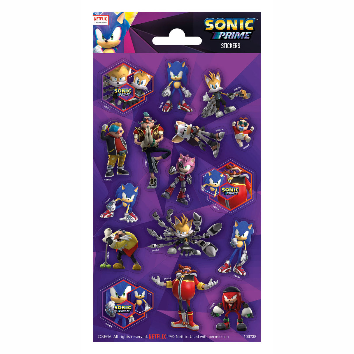 Totum klistermærke ark blinke sonic