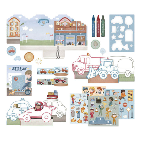 Little dutch knutselkoffer jim vehicles - creatief speelgoed - cadeautip