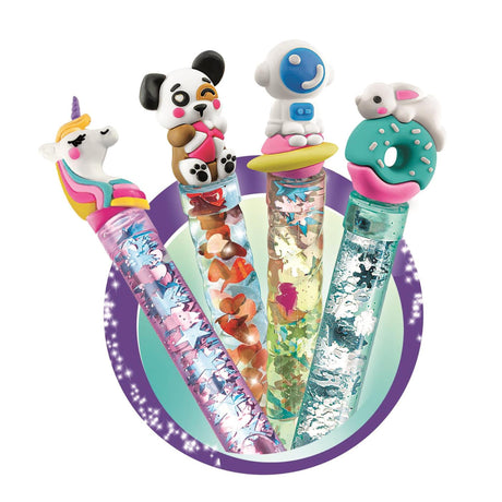 Clementoni-idé - tegnestue til penne - håndværkspakke fuld af tilbehør - kawaii glitterpenne - den kreative gave - fra 6 år