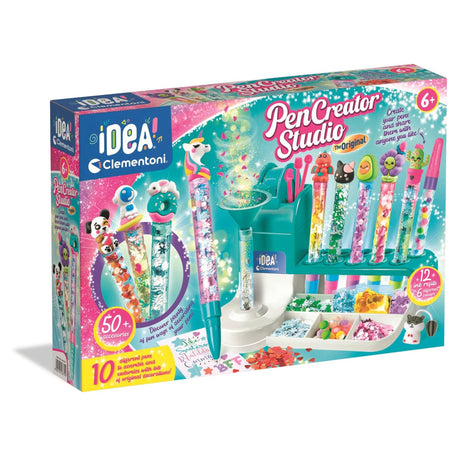 Clementoni-idé - tegnestue til penne - håndværkspakke fuld af tilbehør - kawaii glitterpenne - den kreative gave - fra 6 år