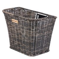 Basil Bremen Rattan Look FM – cykelkurv – front – mørkebrun