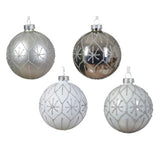 Julekugleglas 2 farver assorteret 8 cm | 12 stk