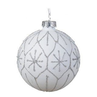 Julekugleglas 2 farver assorteret 8 cm | 12 stk