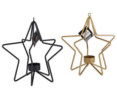 Kaemingk fyrfadsstage jernstjerne 2 assorteret højde 22 cm