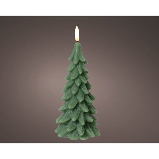 LED lys voks stabil indendørs grøn h.19,3cm d.8cm