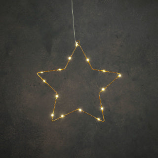 Edelman star gold varm hvid 15led batteridrevet - d34cm | 6 stk
