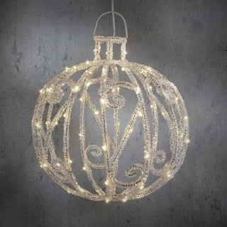 Edelman lysekrone akryl sølv varm hvid ip44 80 led timer - h32xd30cm