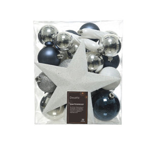 Julekugler plast skinnende, mat, glitter mix