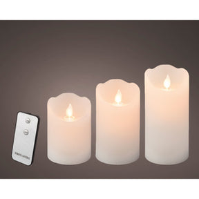 Kaemingk led waving candle voks bo indendørs mix hvid h.15cm d.7.5cm