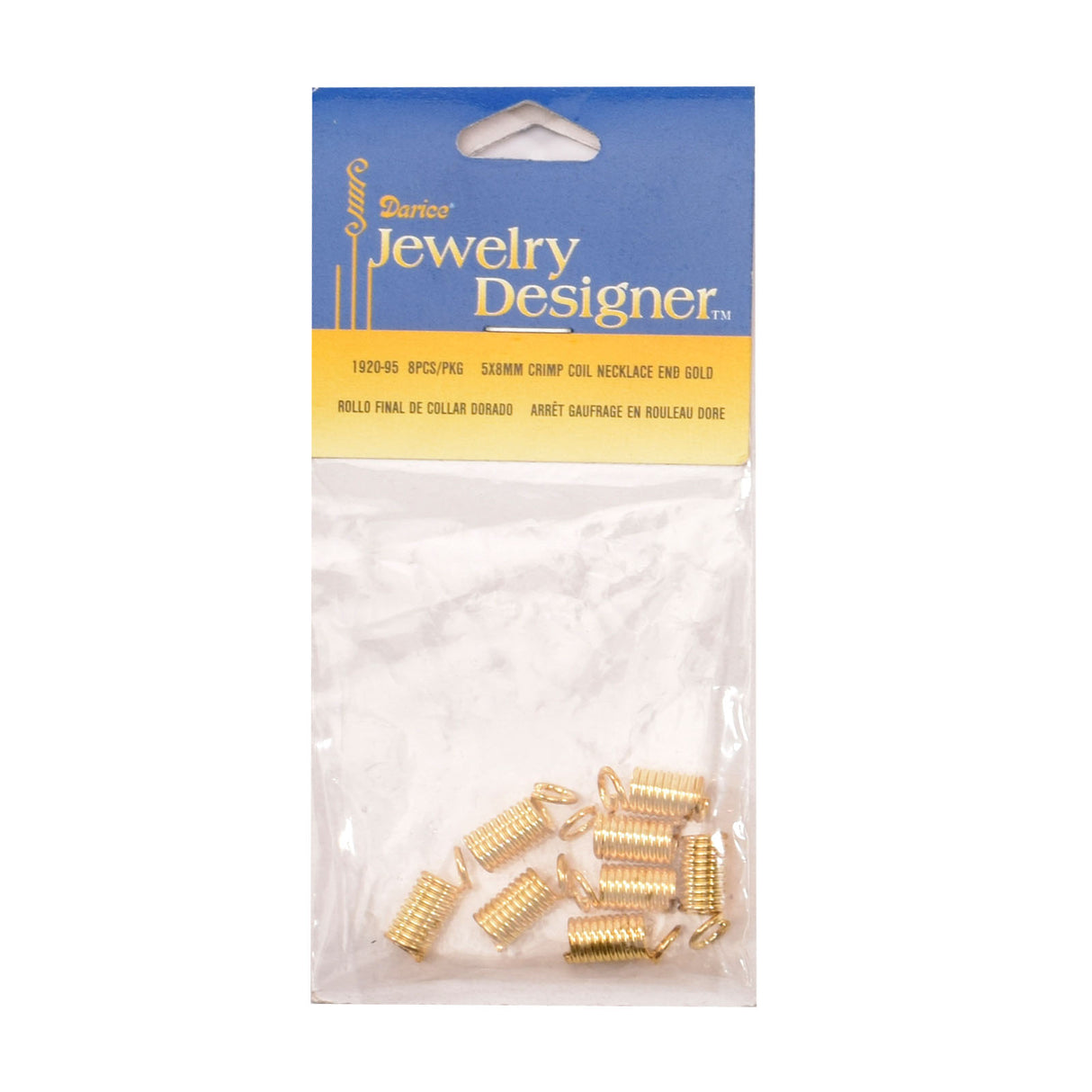 Darice • crimp coil halskæde ende 8 stk guld