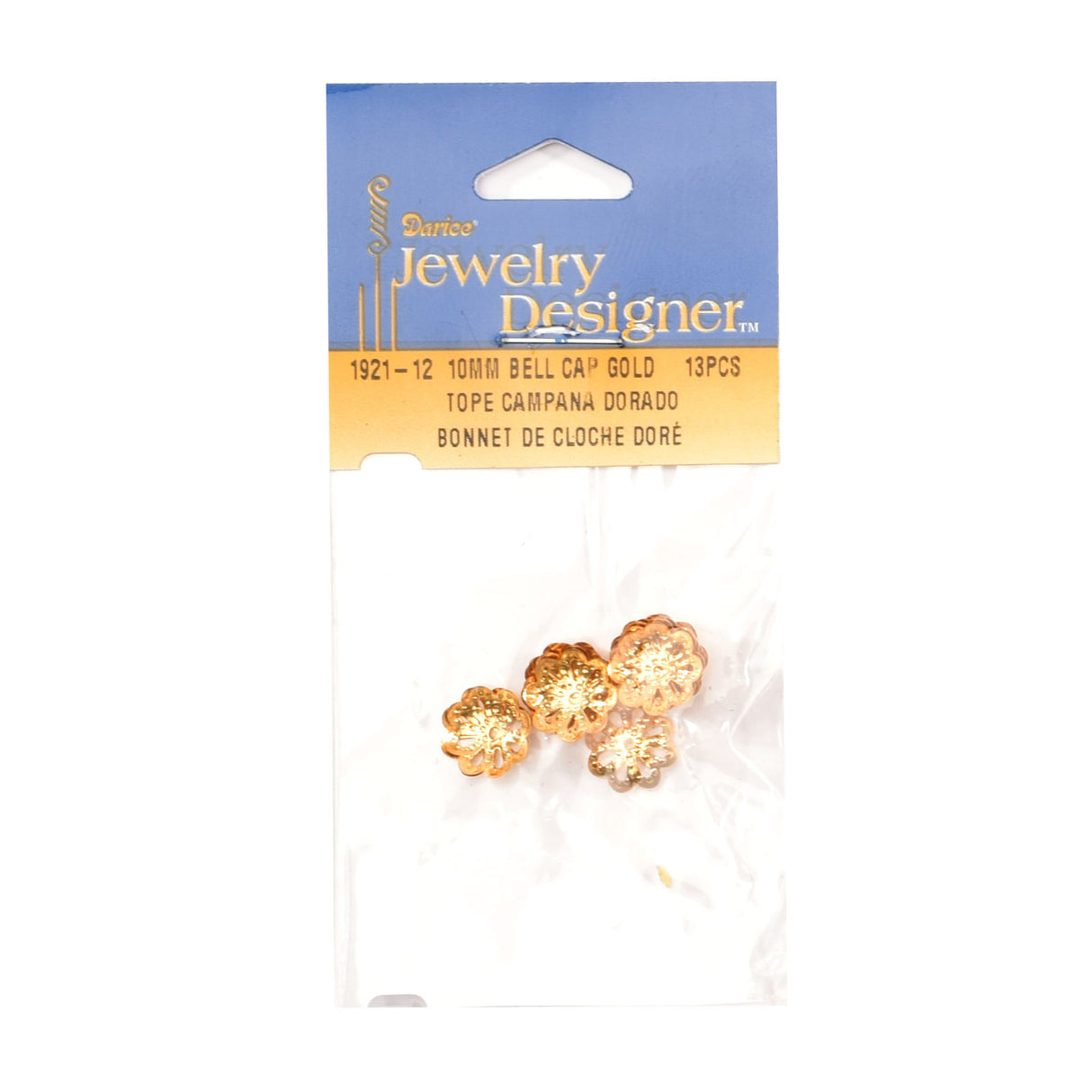 Darice • klokkekappe 13stk 10mm guld