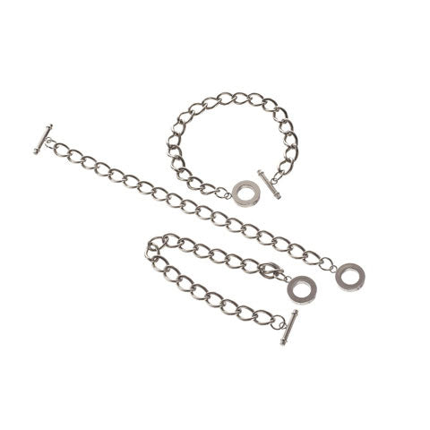 Darice • kæde armbånd + lås stang ring 10cm x1 sølv