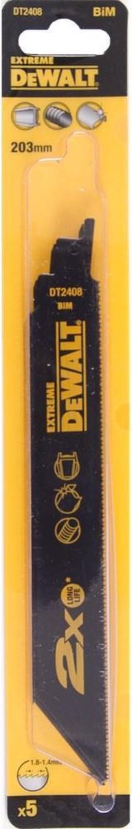 Dewalt dt2408l-qz-serien - frem- og tilbagegående savklinge - 203 mm - til metal og stål - 14 18 tpi