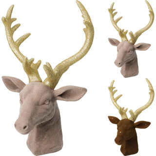 Deco hjort 19cm 2ass farve | 4 stk
